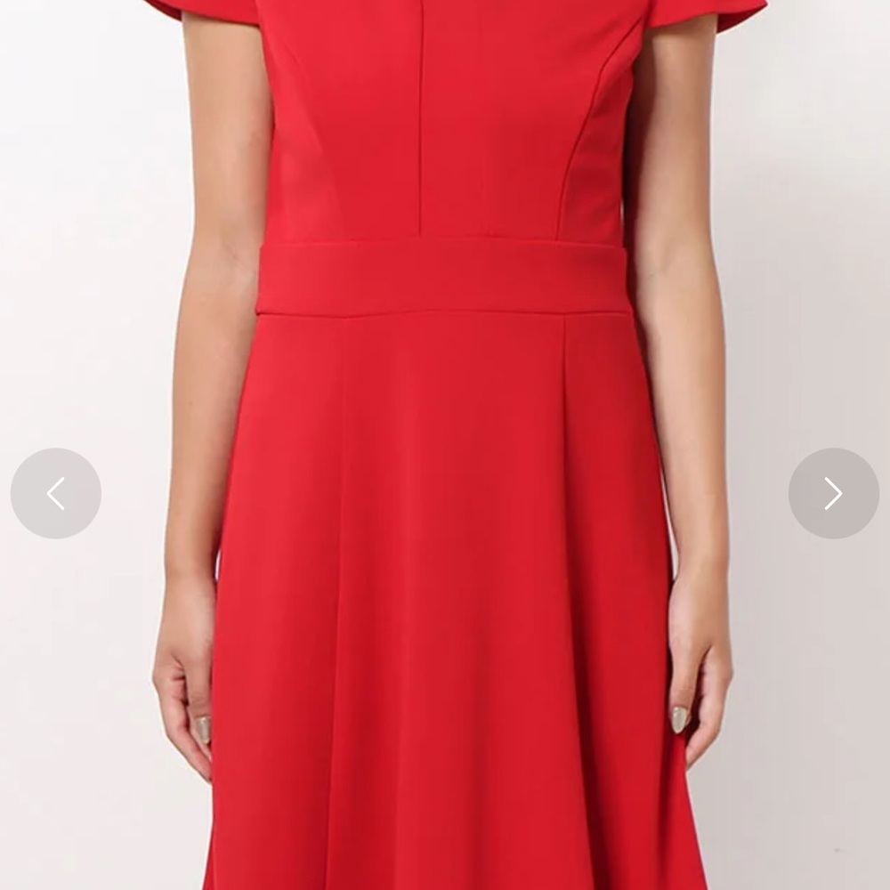 London Times Vibrant Red Midi Dress